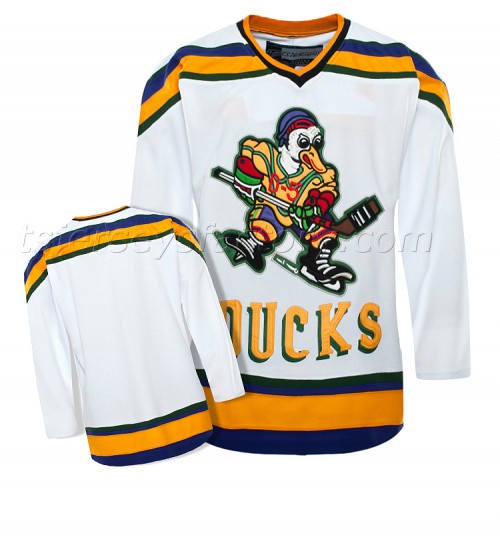 Custom Anaheim Mighty Ducks Hockey Jersey Alternate White Yellow